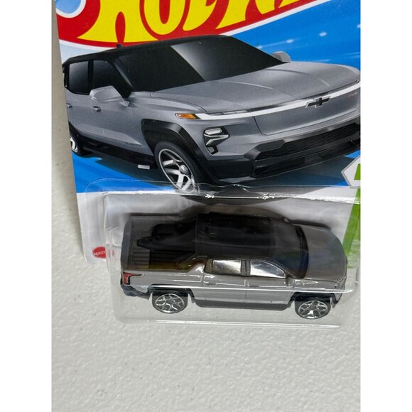 Hot Wheels 2024 Silverado EV RST HW EV 6/10 Gray Diecast New on Card - Picture 2 of 5
